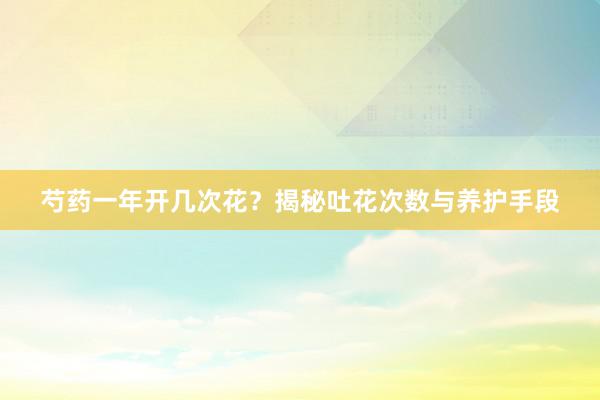 芍药一年开几次花？揭秘吐花次数与养护手段